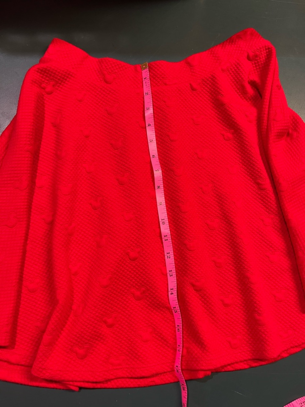 Disney x Lauren Conrad Collab Red Textured A-Line Skater Skirt (233) - Picture 9 of 9